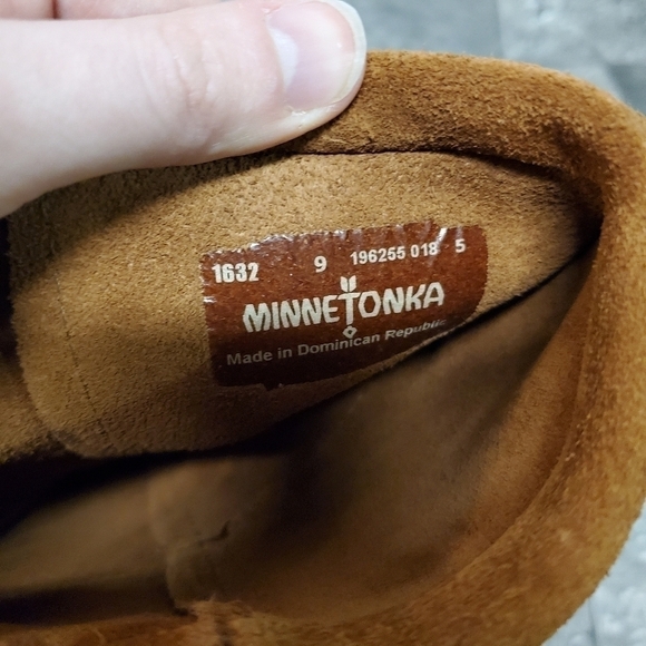 Minnetonka Moccasins 3 Layer Fringe Boot Brown Suede 1632 Calf High Boots Size 9 - Picture 7 of 8